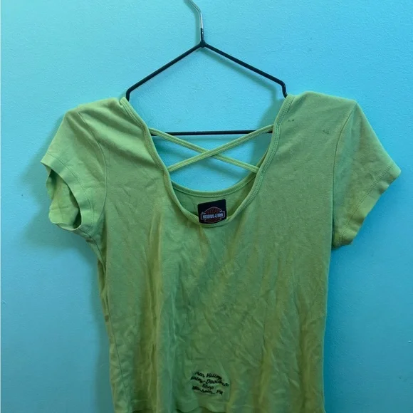|SOLD!|Harley-Davidson Light Green Women's Short Sleeve Tee - Picture 2 of 4